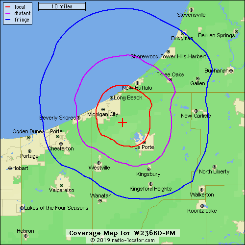 WIMS 95.1 FM Coverage Map