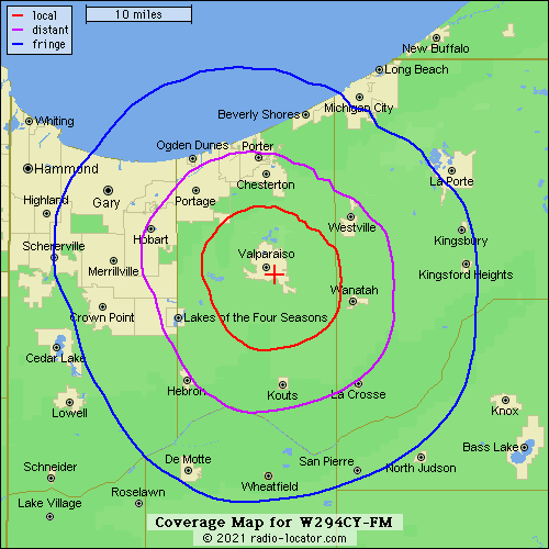 WIMS 106.7 FM Coverage Map
