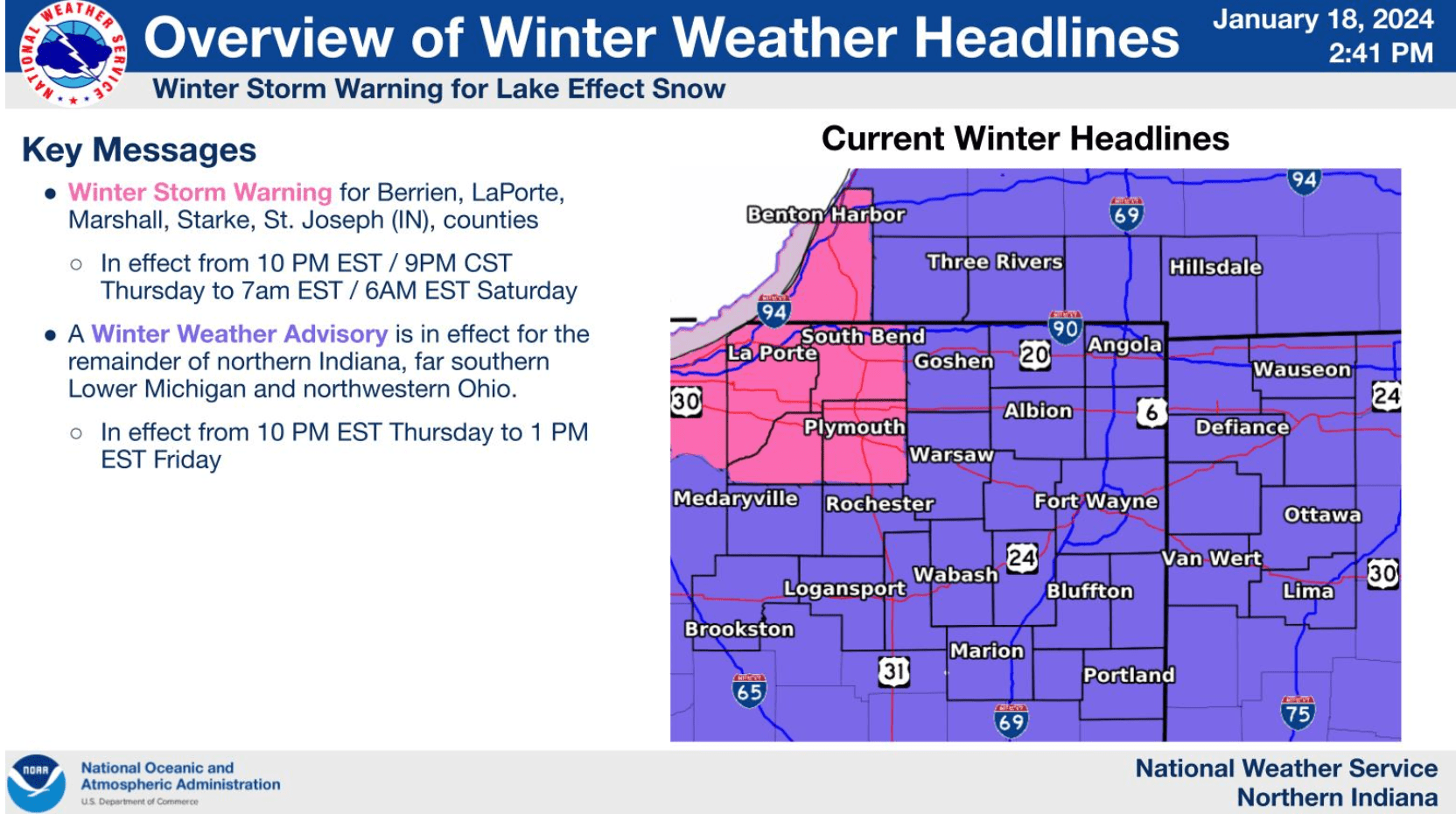 Winter Storm Warnings in effect for parts of northern Indiana ...
