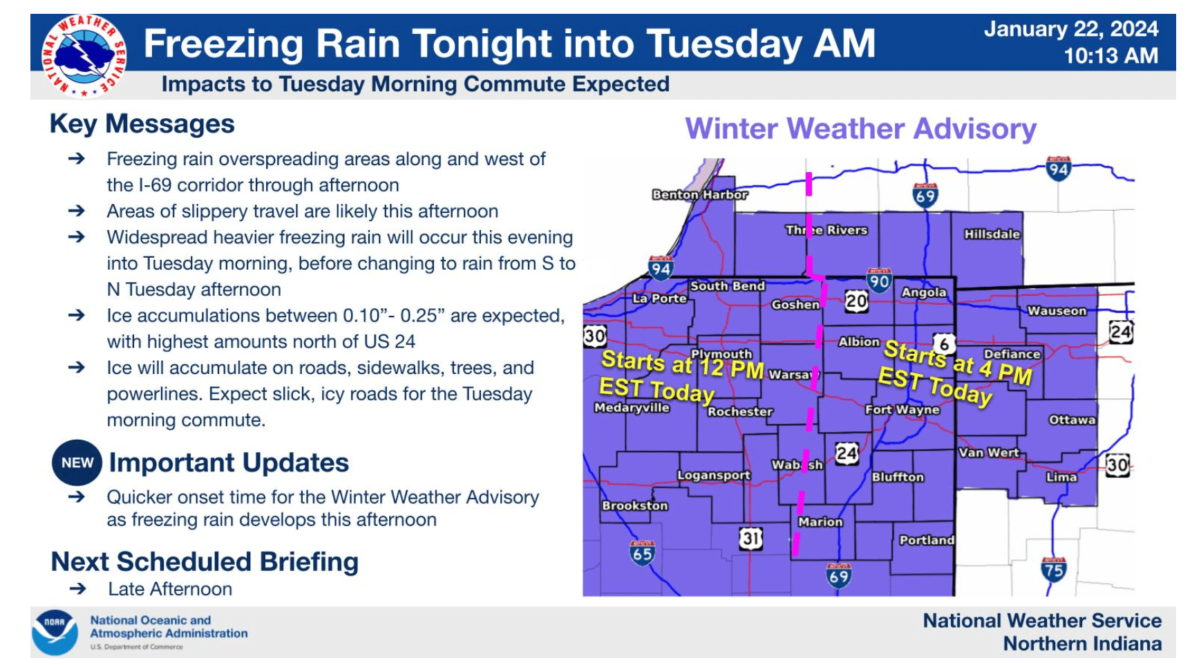 Winter Weather Advisories issued for freezing rain, ice accumulations