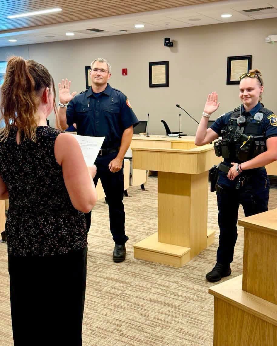 Police officer and firefighter welcomed to the Town of Chesterton