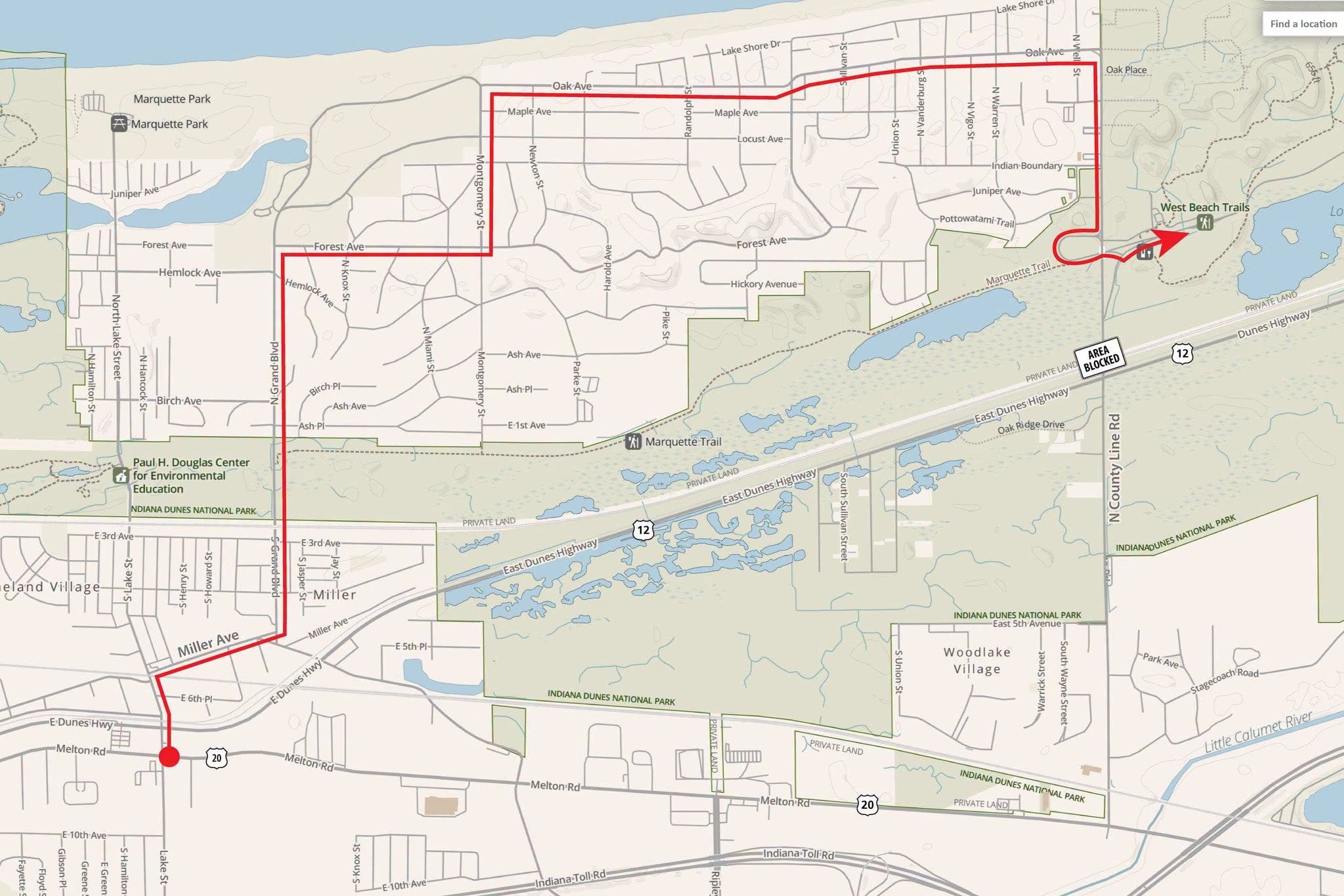 Road construction near Indiana Dunes National Park