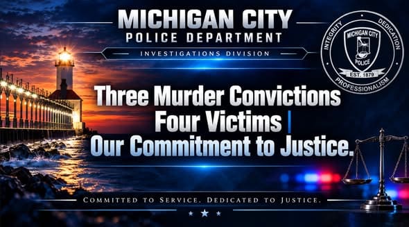 The latest from the Michigan City Police Department on Three Murder Victims.Four Victims