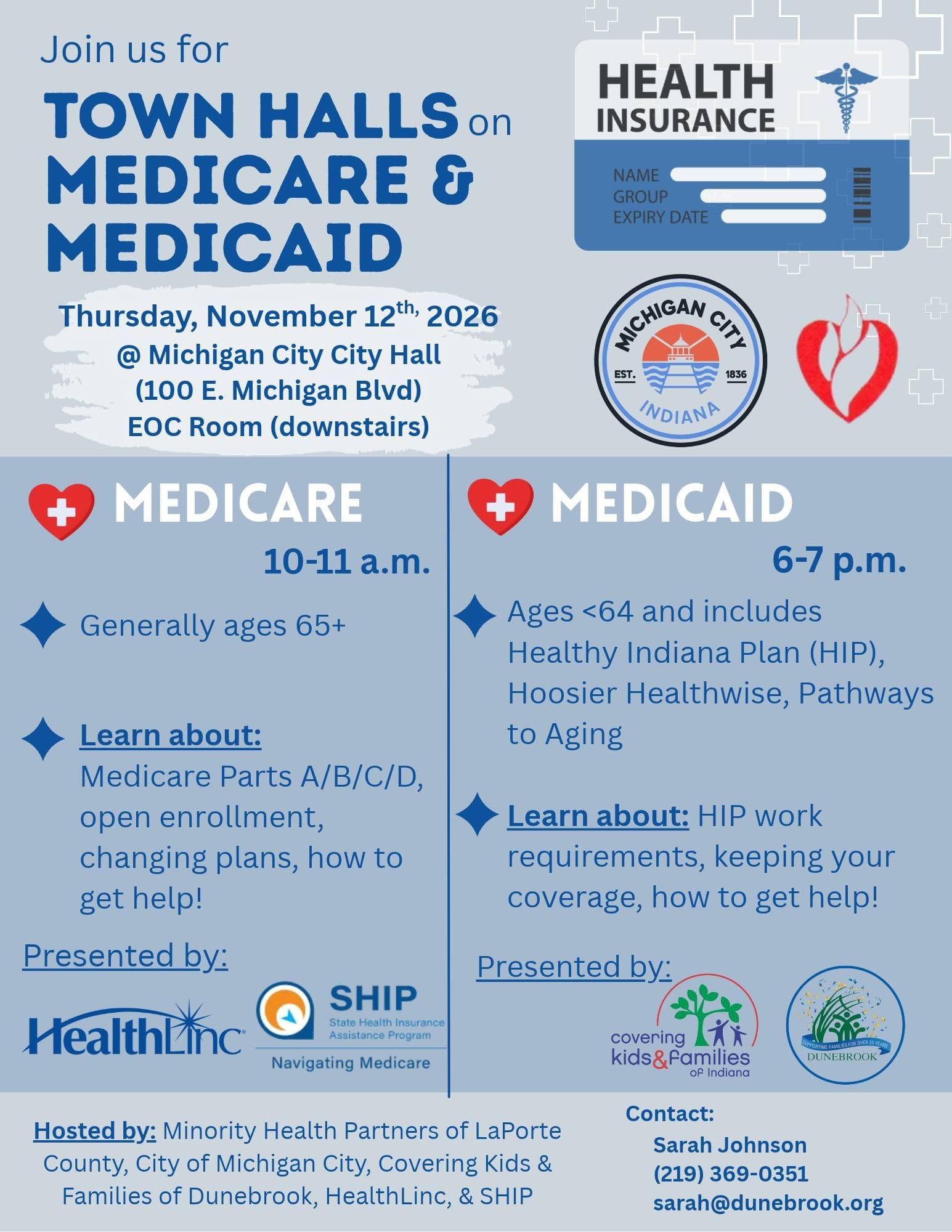 City of Michigan City to host informational town halls on Medicare and Medicaid